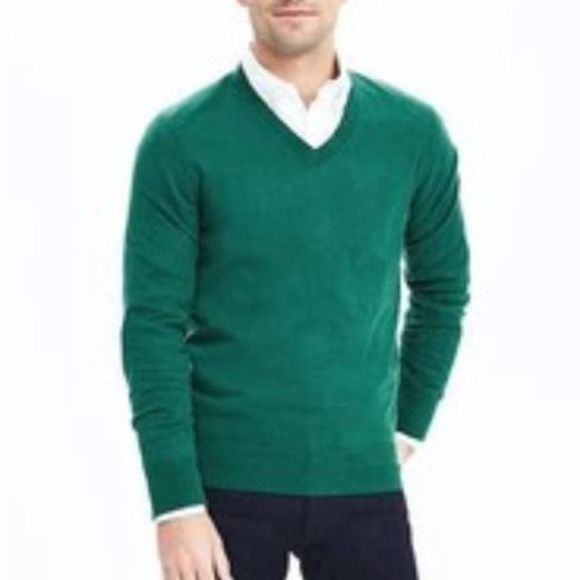 Banana Republic Other - Banana Republic Silk Linen Sweater V-neck Green Knit Unisex Men’s Small